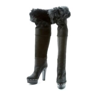 Prada | Fur Lined Knee-High Boots